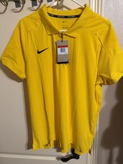 Nike Tennis Nike Court 1/4 Zip Yellow Polo HQ0792-728 Men’s Medium Tall NWT