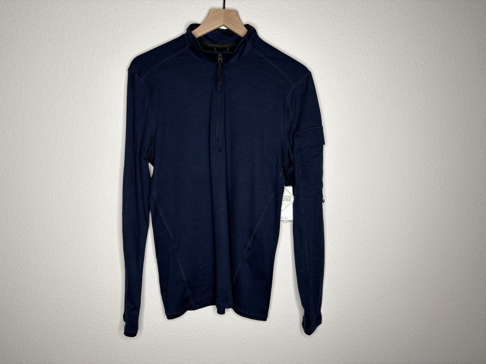 Cross Eyed Moose Mens Blue 1/4 Zip Muscle Fit Pullover Size Small NWT gallery