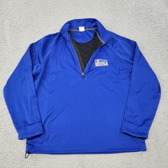Team USA Olympic Committee 1/4 Zip Pullover Mens Large Performance Embroidery