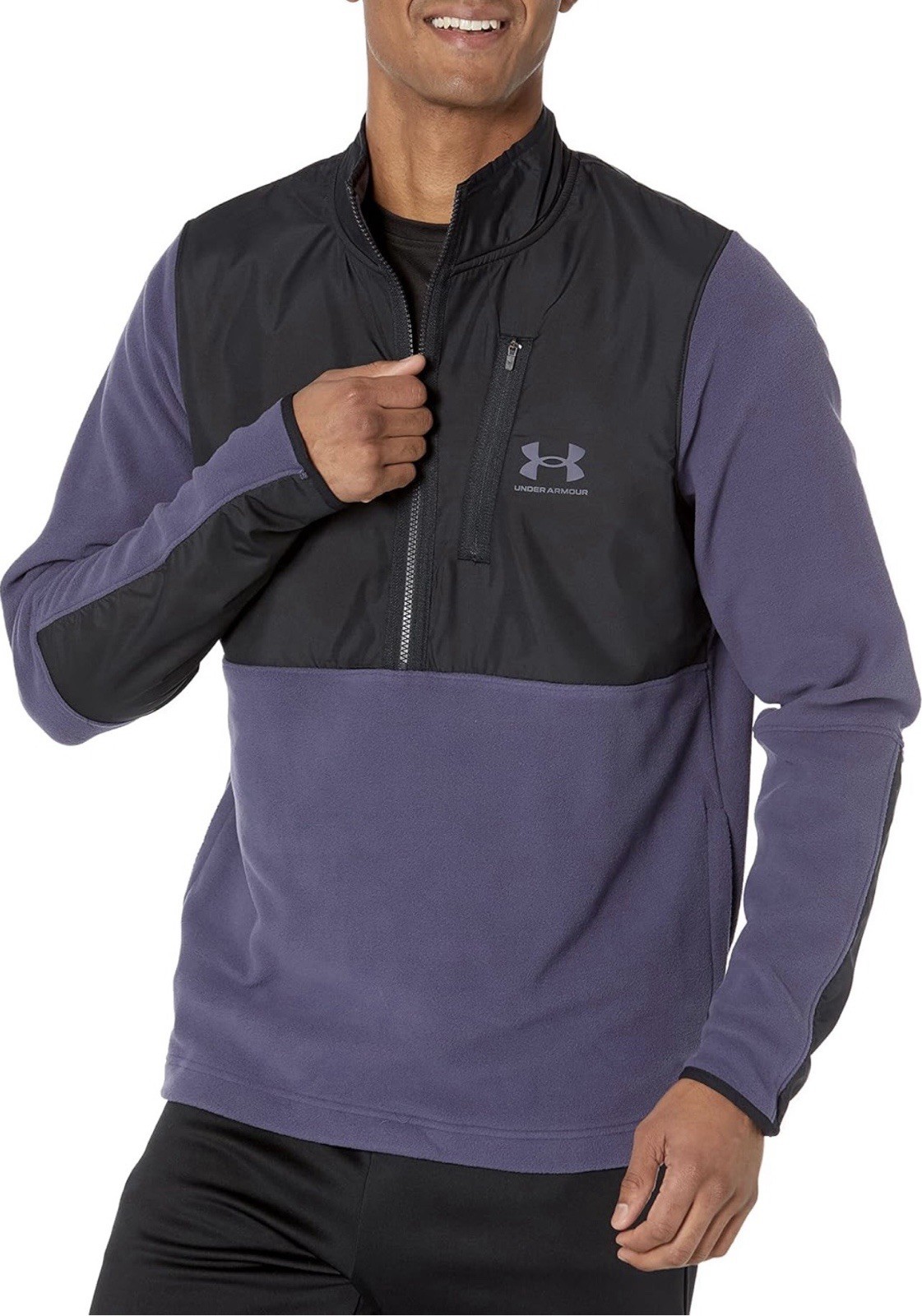 Under Armour ColdGear Infrared 1/2 Zip Pullover Purple Black Microfleece S gallery