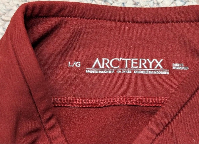 ARCTERYX baselayer RHO AR zip neck L iron red shirt gallery