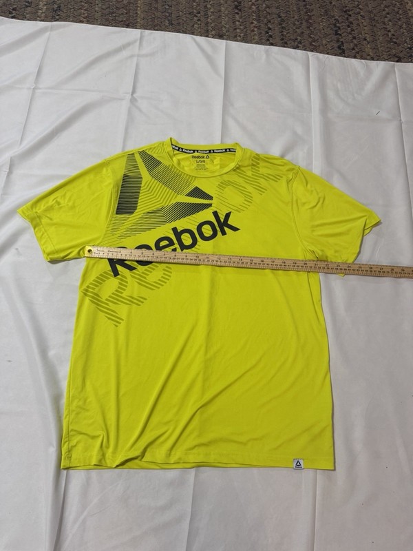 Reebok Mens Large Neon Yellow Volt Speedwick Performance Gym Shirt Hi-Vis gallery