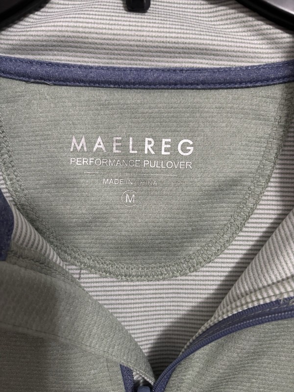 Maelreg Men's Performance 1/4 Zip Pullover Golf Long Sleeve, Light Green Size M gallery