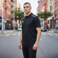 Adidas Men’s LARGE Team Issue Baseball Polo Shirt Black HS7668