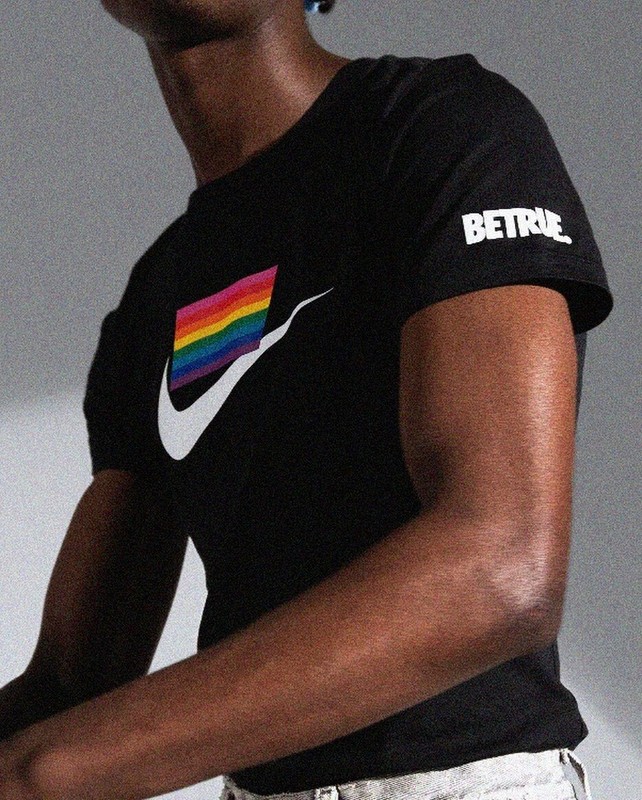 Nike BeTrue Gay Pride LGBTQ MultiColor Rainbow Flag Tee Shirt CD9076-010 Men S gallery