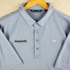 TRAVIS MATHEW Size XL Blue Performance Short Sleeve Golf Casual Polo Shirt Mens