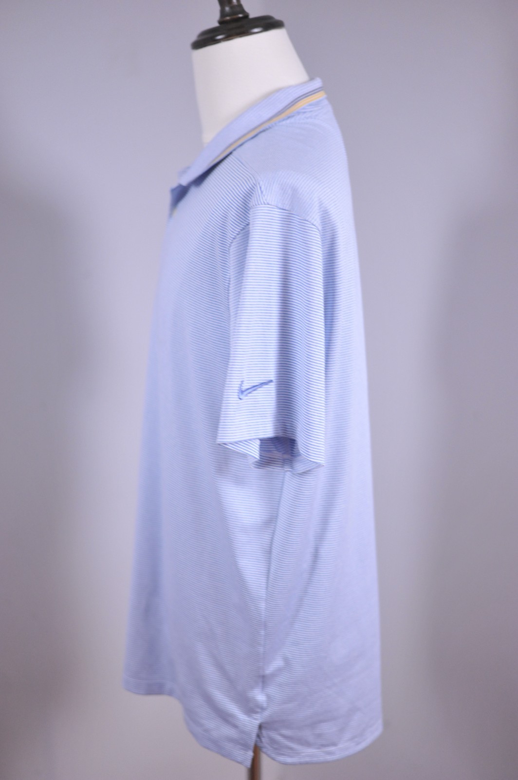 Nike Dri-Fit Vapor Performance Polo Shirt Blue Stripe Men's Large L gallery
