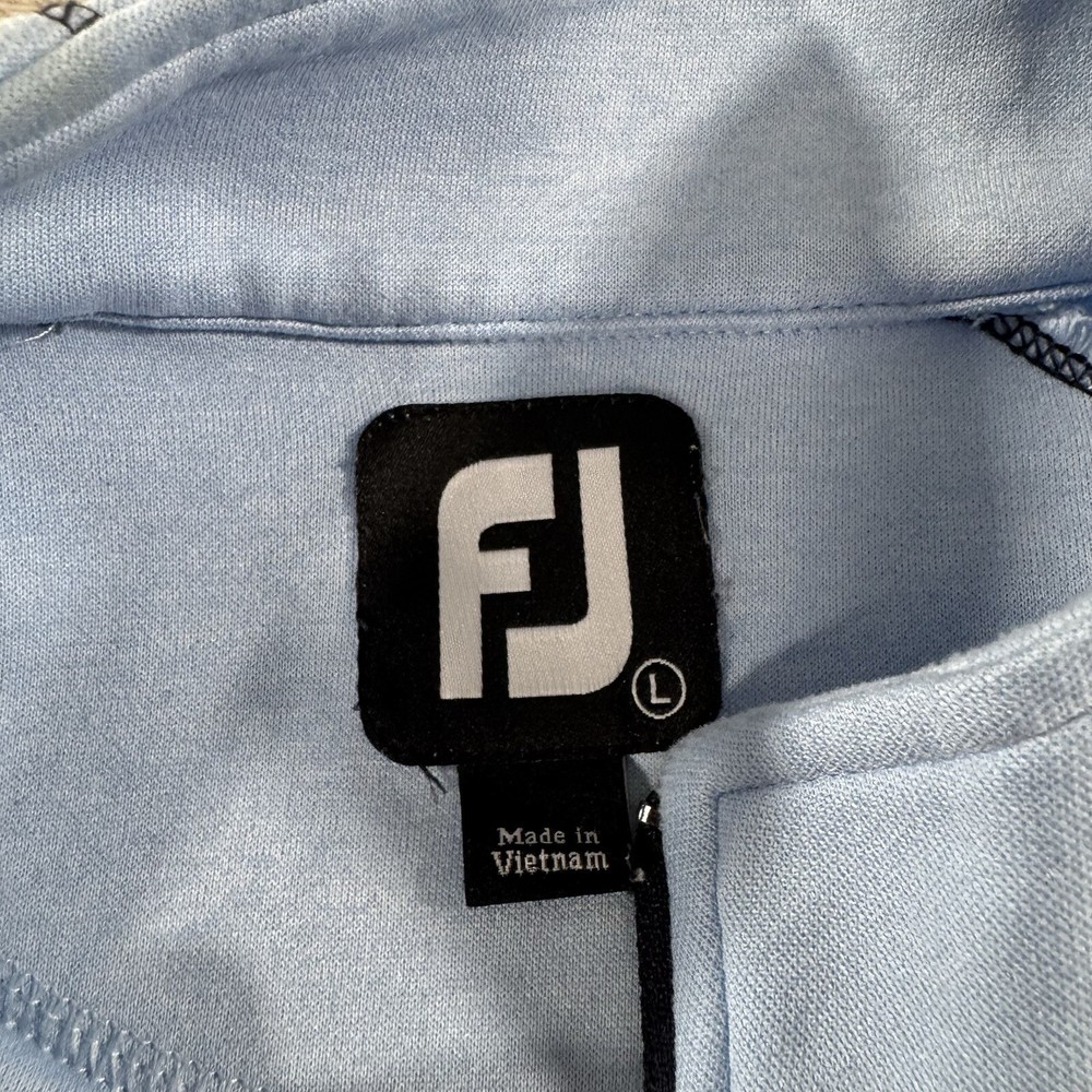 FJ FootJoy Performance Golf Pullover 1/4 Zip Men’s Size Large Stretch Blue Flaw