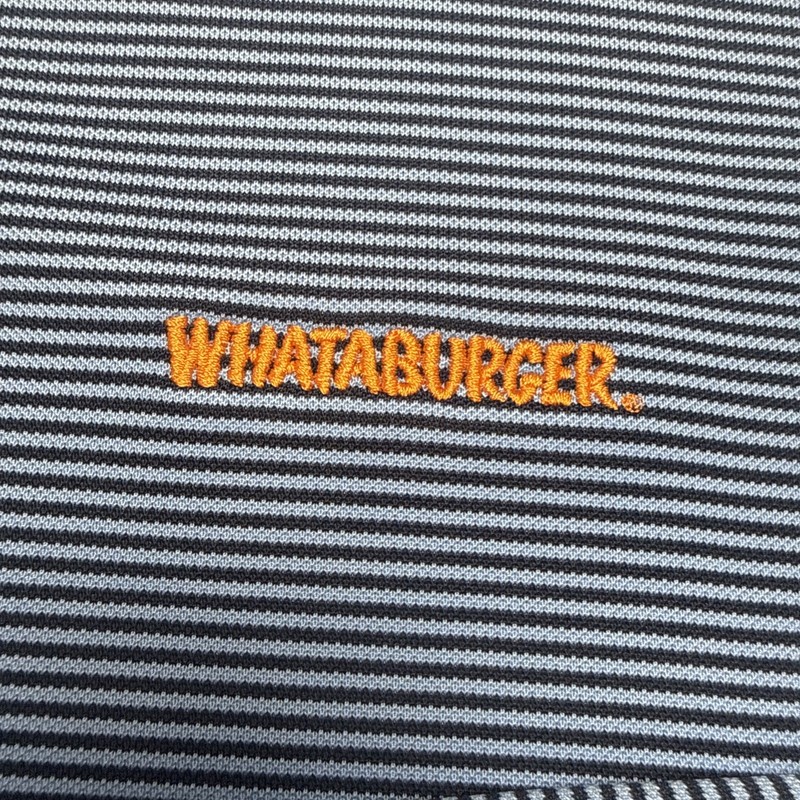 Whataburger Cutter & Buck Employee 1/4 Zip Pullover Blue Striped Sz Large gallery