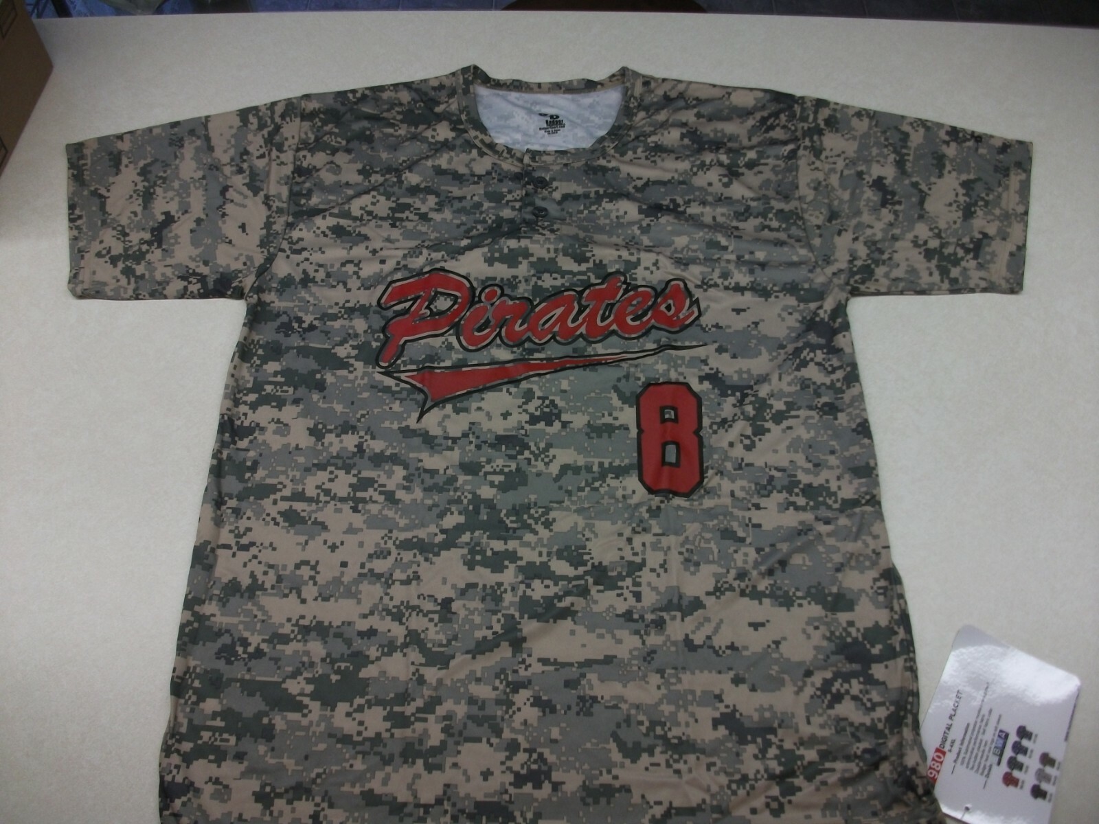 NEW Badger Sport Pittsburgh Pirates #8 SS Shirt Mens L Digital Camo gallery