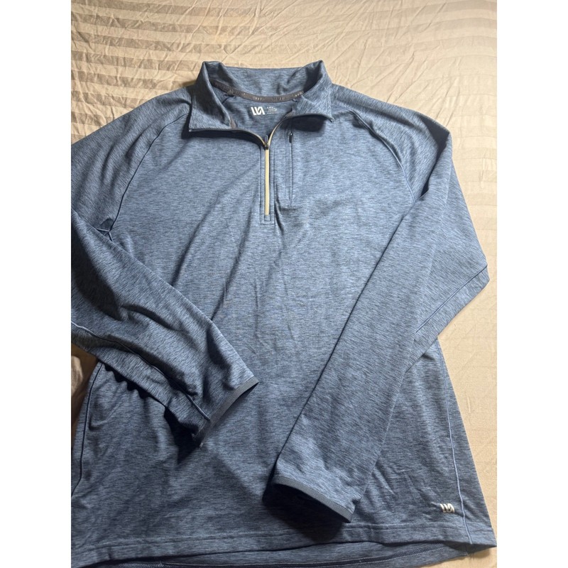 VRST Mens Quarter Zip Pullover Blue Heather Athletic Training Top Large RN104141 gallery