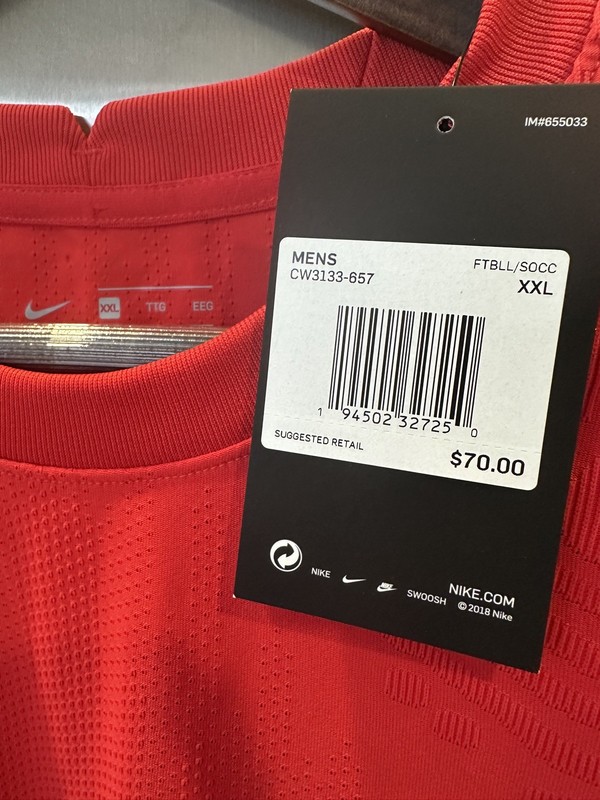 Nike VaporKnit 3 Men's Soccer Jersey Red CW3133-657 BNWT 2XL XXL gallery