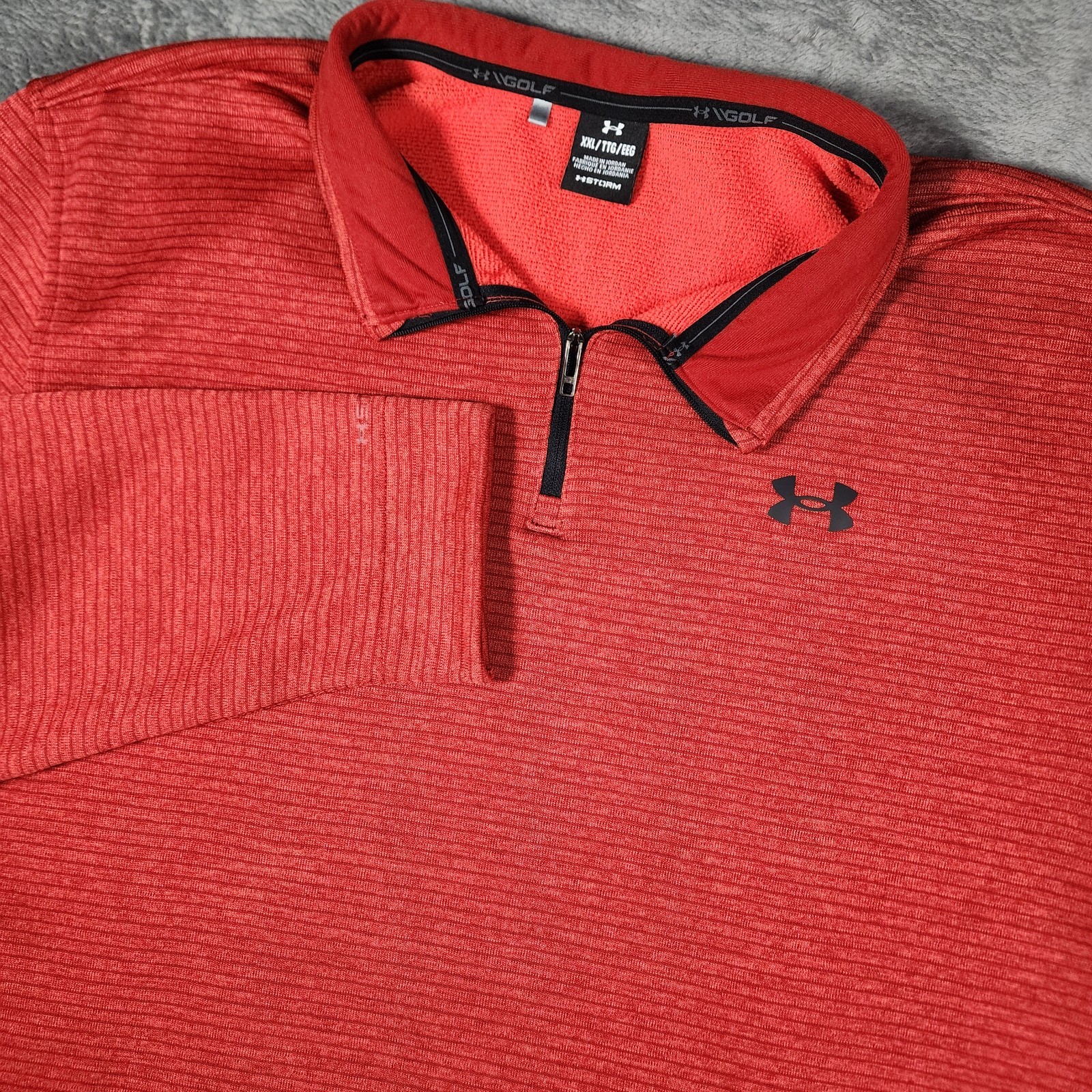 Under Armour Men's XXL Red Storm SweaterFleece Quarter Zip Pullover Golf Jacket gallery