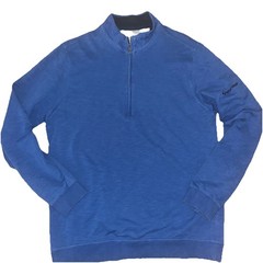 Men’s adiPure by Adidas 1/4 zip Blue Performance Pullover /Medium/logo