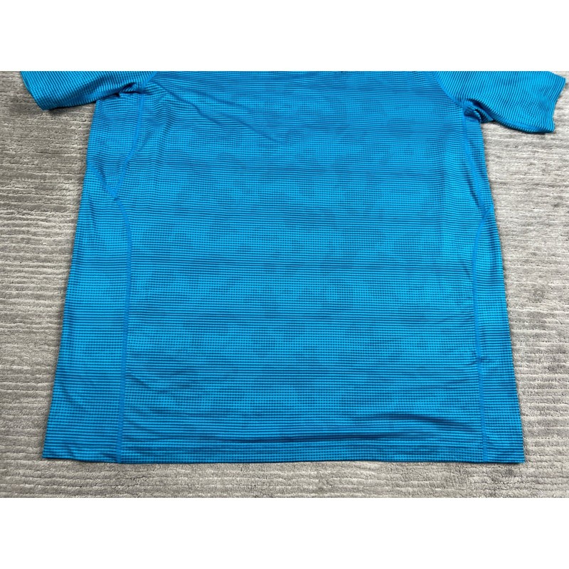Under Armour Shirt Mens 3XL Blue HeatGear Striped Short Sleeve Athletic Training gallery