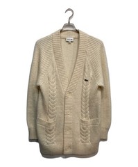 LACOSTE Alpaca Blend Cable Knit Cardigan Size: 3 Men White