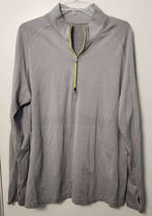 Lululemon Soft Jersey Half Zip Men’s Gray Thumbholes Medium Believe in Yourself