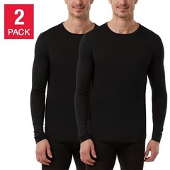 32 Degrees 2-Pack Men’s M Black Long Sleeve Crew Neck Shirts Base Layer 1690