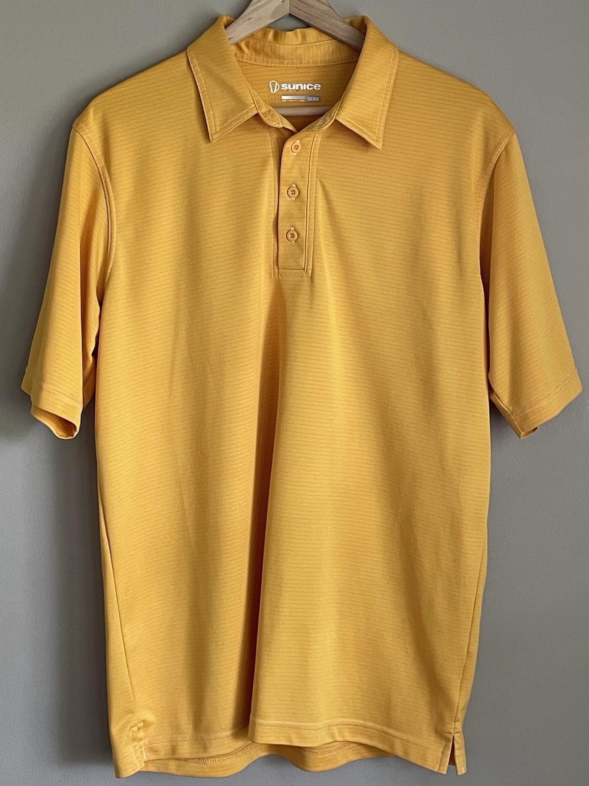 Sunice Performance Golf Polo Shirt Mens Large Yellow Orange Lightweight gallery