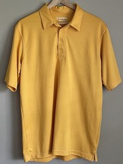 Sunice Performance Golf Polo Shirt Mens Large Yellow Orange Lightweight