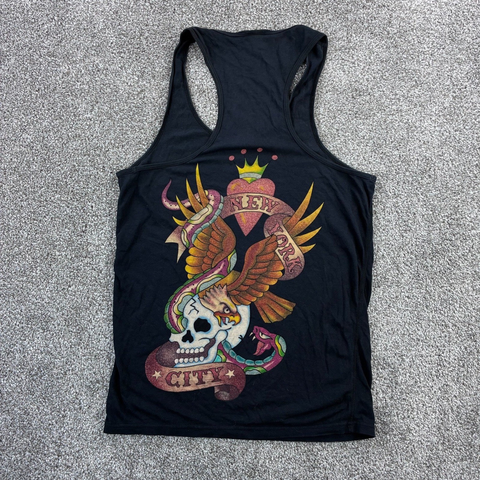 Ed Hardy Sport Tank Top Mens S Black Eagle Tattoo Sleeveless Christian Audigier gallery