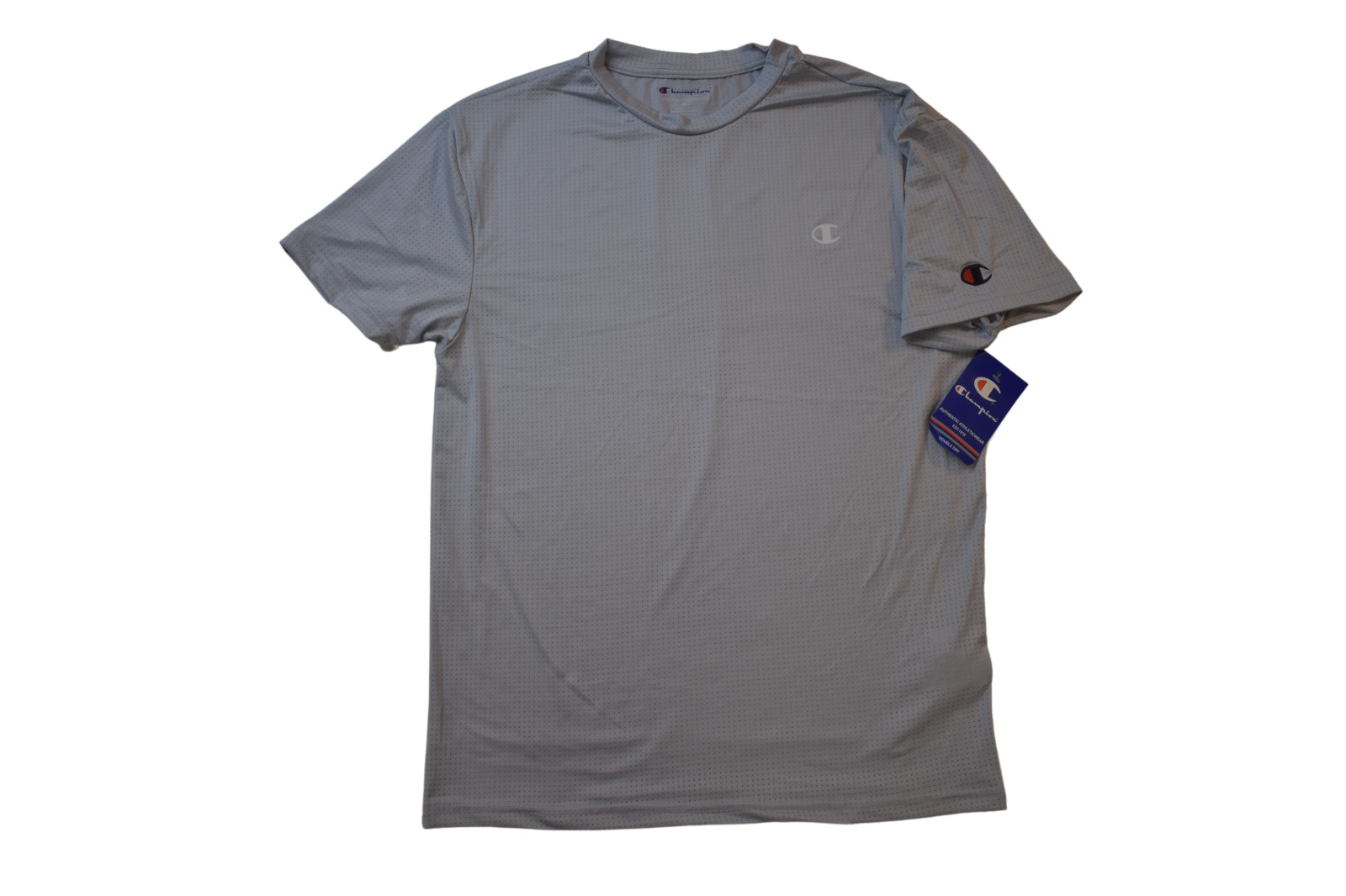 Champion Authentic Activewear Mens Light Gray Breathable Mesh Shirt NWT S gallery