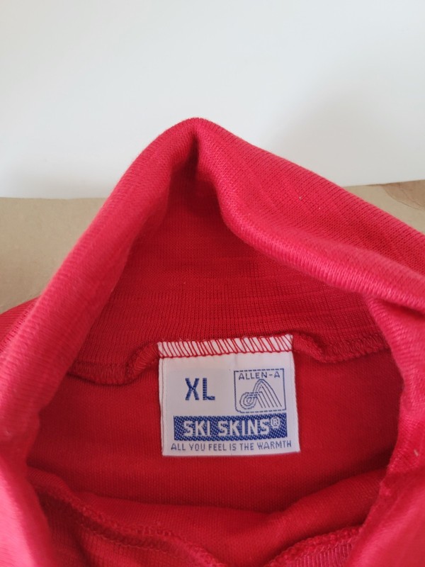 Allen A Ski Skins Outer Ski Wear Unisex Turtle Neck Long sleeve size XL Red gallery