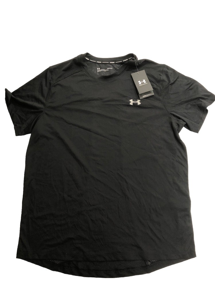 Under Armour Men's CoolSwitch Run Short Sleeve T Shirt Black Size L