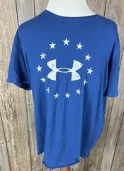 Under Armour Men’s Blue Shirt Short Sleeve Cut Off Bottom 2XL
