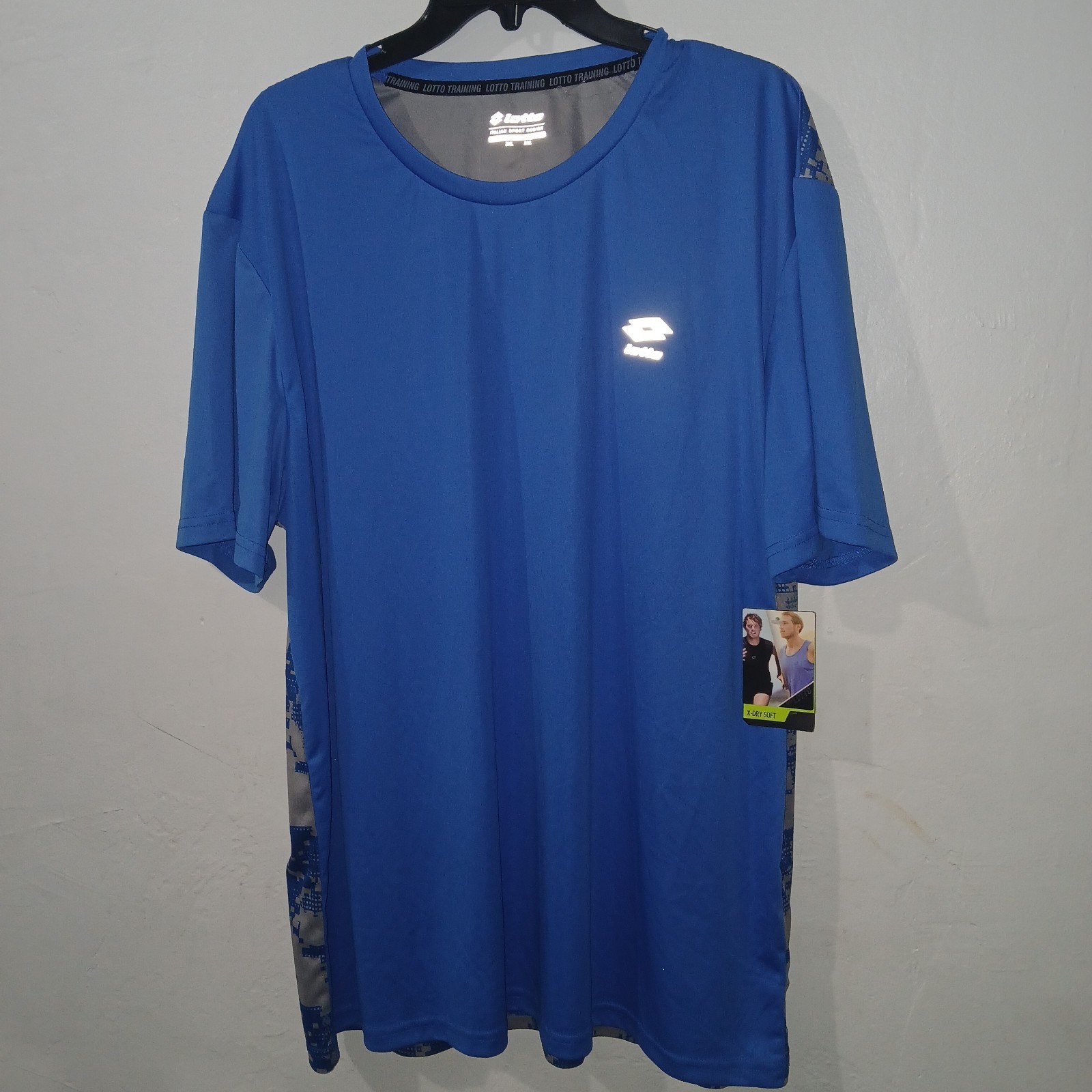 NEW LOTTO TRAINING MENS ATHLETIC SHIRT Short Sleeve 2XL BLUE gallery