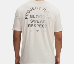 Under Armour Project Rock 6M size 2XL BSR Lightweight T-shirt Off White