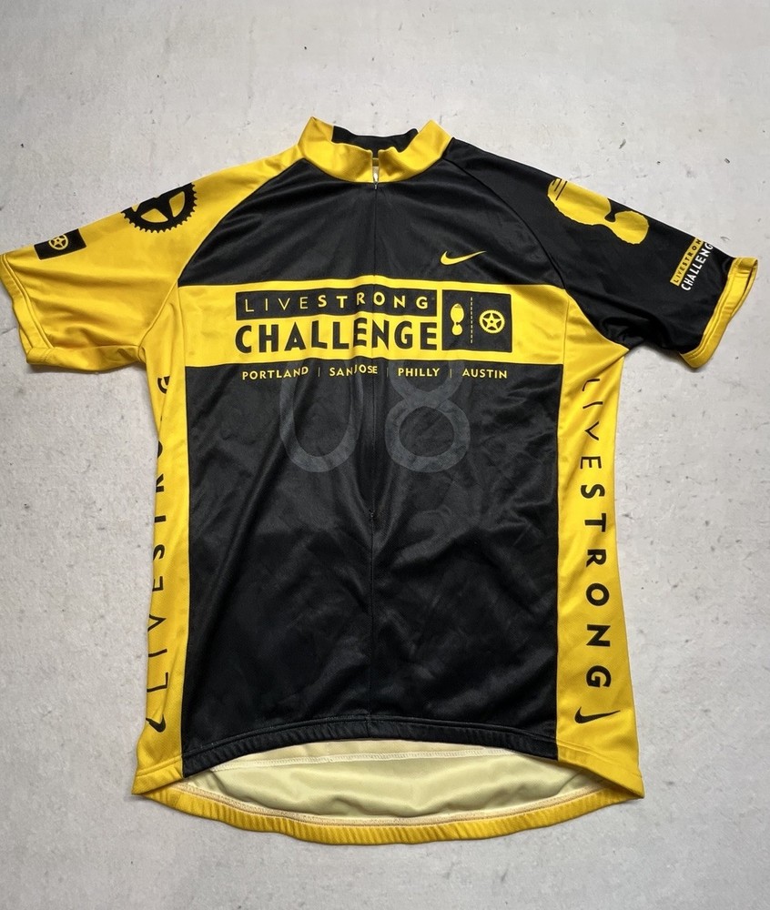 EUC MENS L L-4-50 NIKE LIVESTRONG CHALLENGE CYCLING JERSEY BIKING BIKE ARMSTRONG
