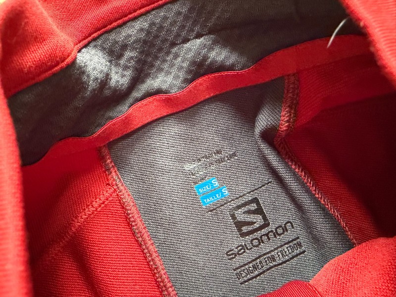 SALOMON TRAIL RUNNER 1/4 MID LAYER TOP SHIRT RED MENS SMALL GREAT CONDITION gallery