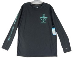 Surf Style Performance Gulf Shores Pullover Shirt Mens M GRAY UPF50+UV BaseLayer