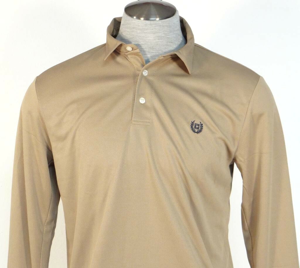 Chaps Performance Stay Dry Khaki Long Sleeve Polo Shirt Men's NWT gallery