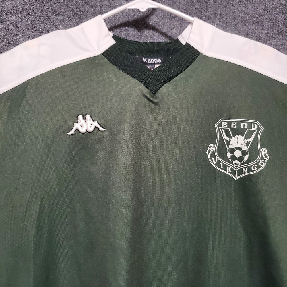 Vintage Y2K Kappa Embroidered Logo Soccer Jersey Mens Medium Green Bend Vikings