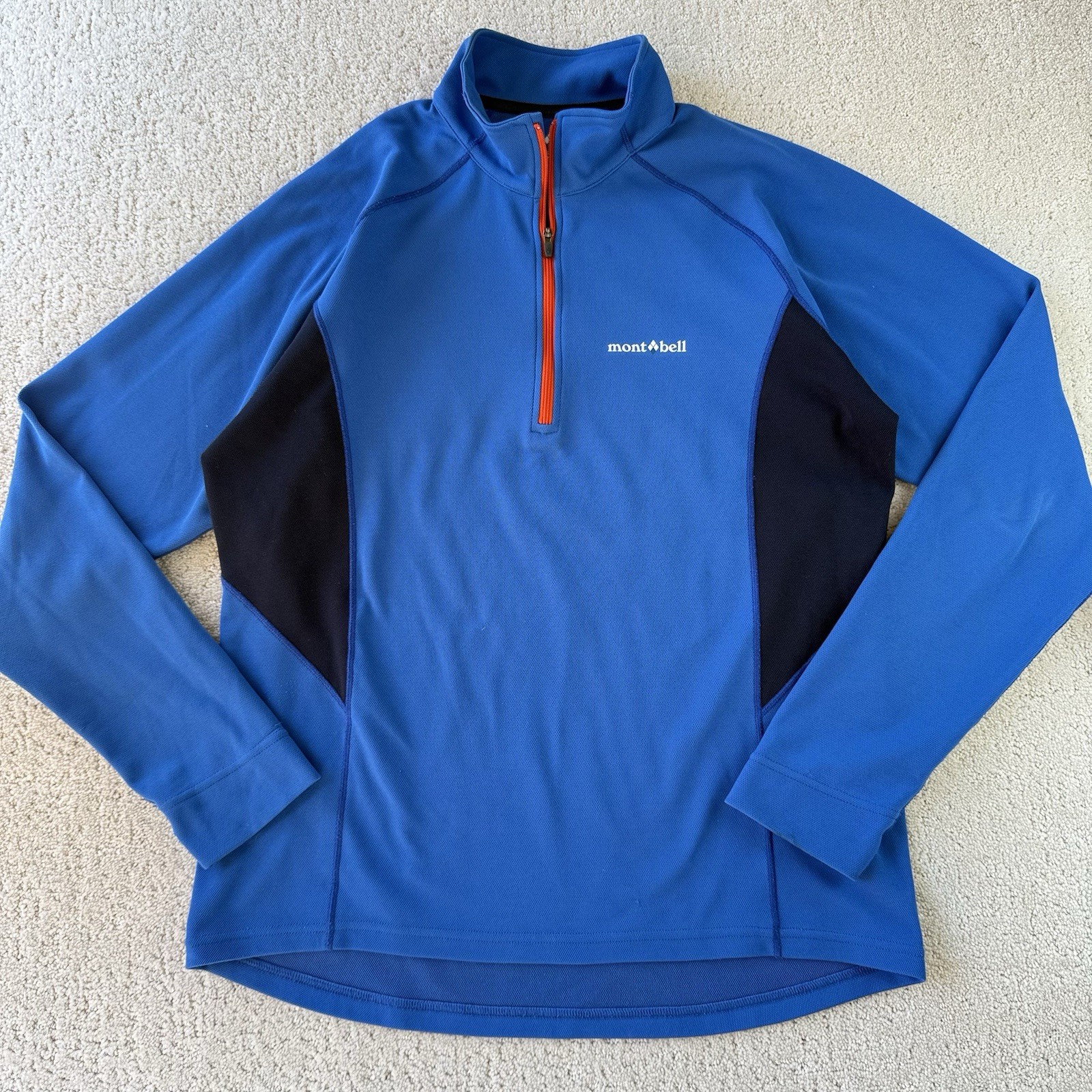 Montbell Wickron ZEO Thermal Long Sleeve Zip Shirt Men’s Medium Blue $90 gallery