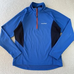 Montbell Wickron ZEO Thermal Long Sleeve Zip Shirt Men’s Medium Blue $90