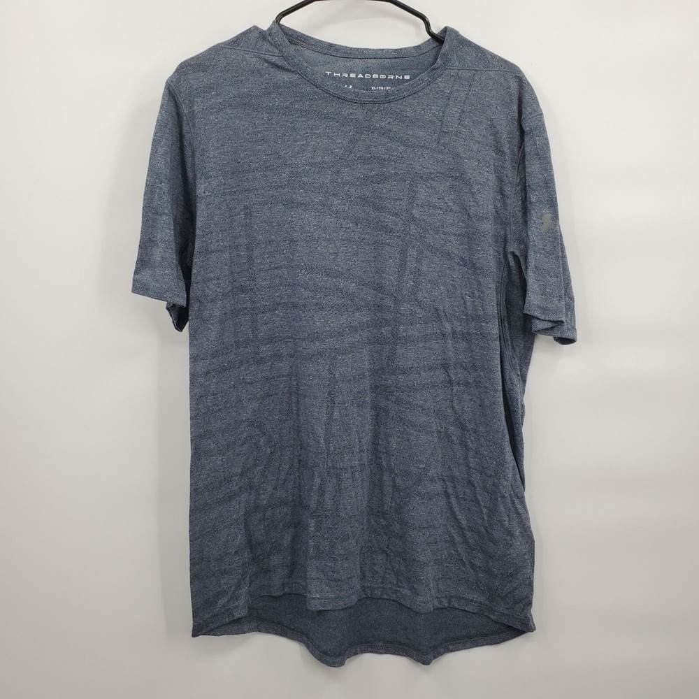 Under Armour Threadborne Fitted Headgear Shirt Top Men Size XL Short Sleeve