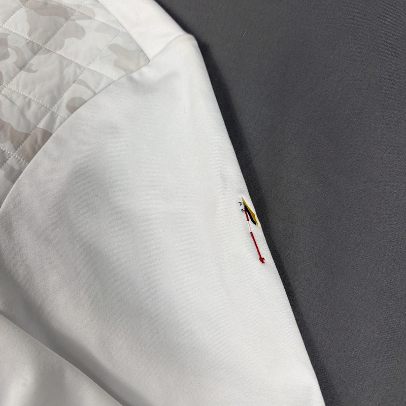 Johnnie-O Golf Jacket Hybrid Sleeve Logo Medium White Polyester NWT MSRP $228 gallery