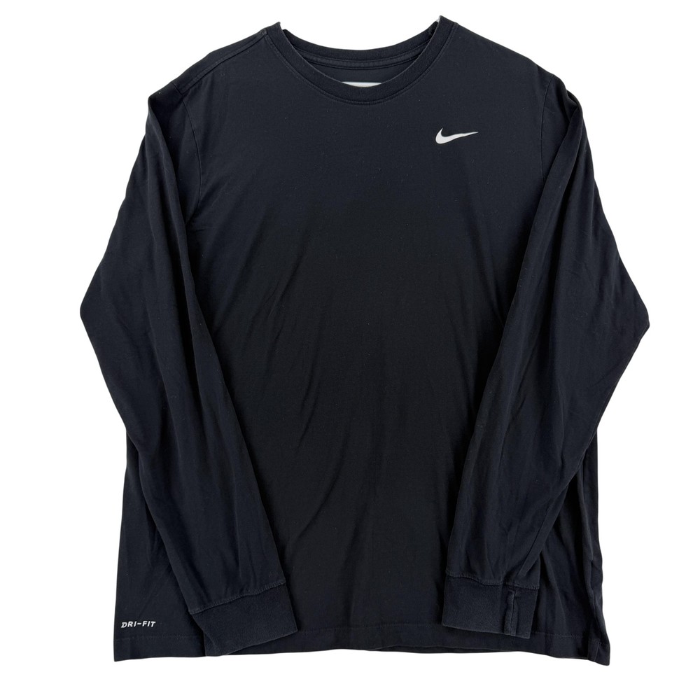 Nike Dri-FIT Shirt Mens XL Black Long Sleeve The Nike Tee Athletic Top