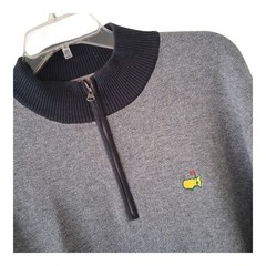 Peter Millar / Masters Crown Sport Men’s Large Gray /White Heather 1/4 Zip Golf