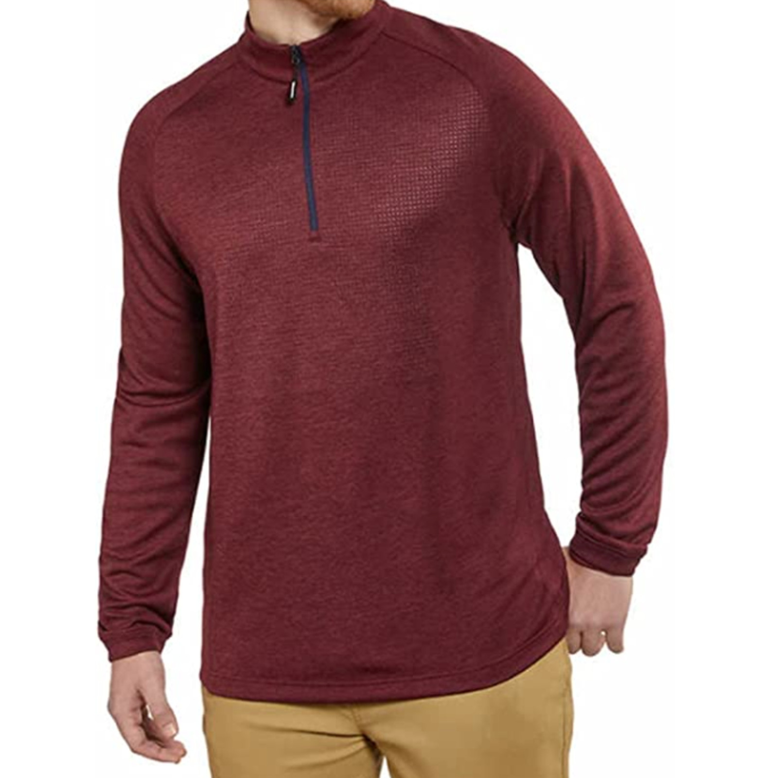 Bolle Performance 1/4 Zip Pullover Golf Shirt Men's Medium Red Rhododendron NWT gallery