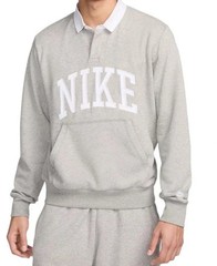 Nike Club Fleece Pullover Men’s sz L Long Sleeve Fleece Polo Shirt FN3112 New