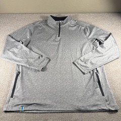 Chubbies Pullover Mens Large Gray 1/4 Zip Long Sleeve Stretch Athletic Top