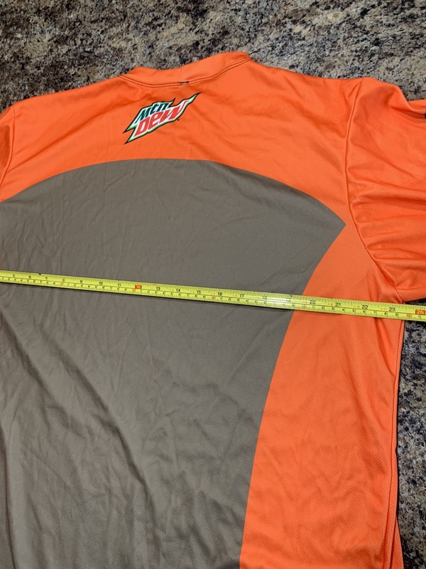 Mountain Dew Shirt Mens Large Orange Long Sleeve Officially Licensed Made in USA gallery
