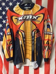 Vintage XMX Xtreme Motocross XM1 Orange Racing Jersey. Sz Large. Made in Taiwan.