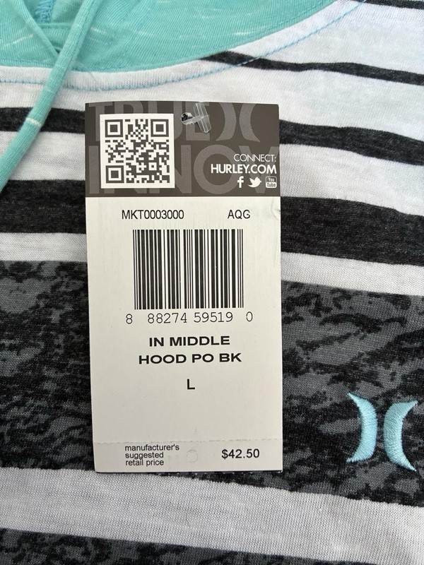 Hurley Long Sleeve With Hood Size Large NWT gallery