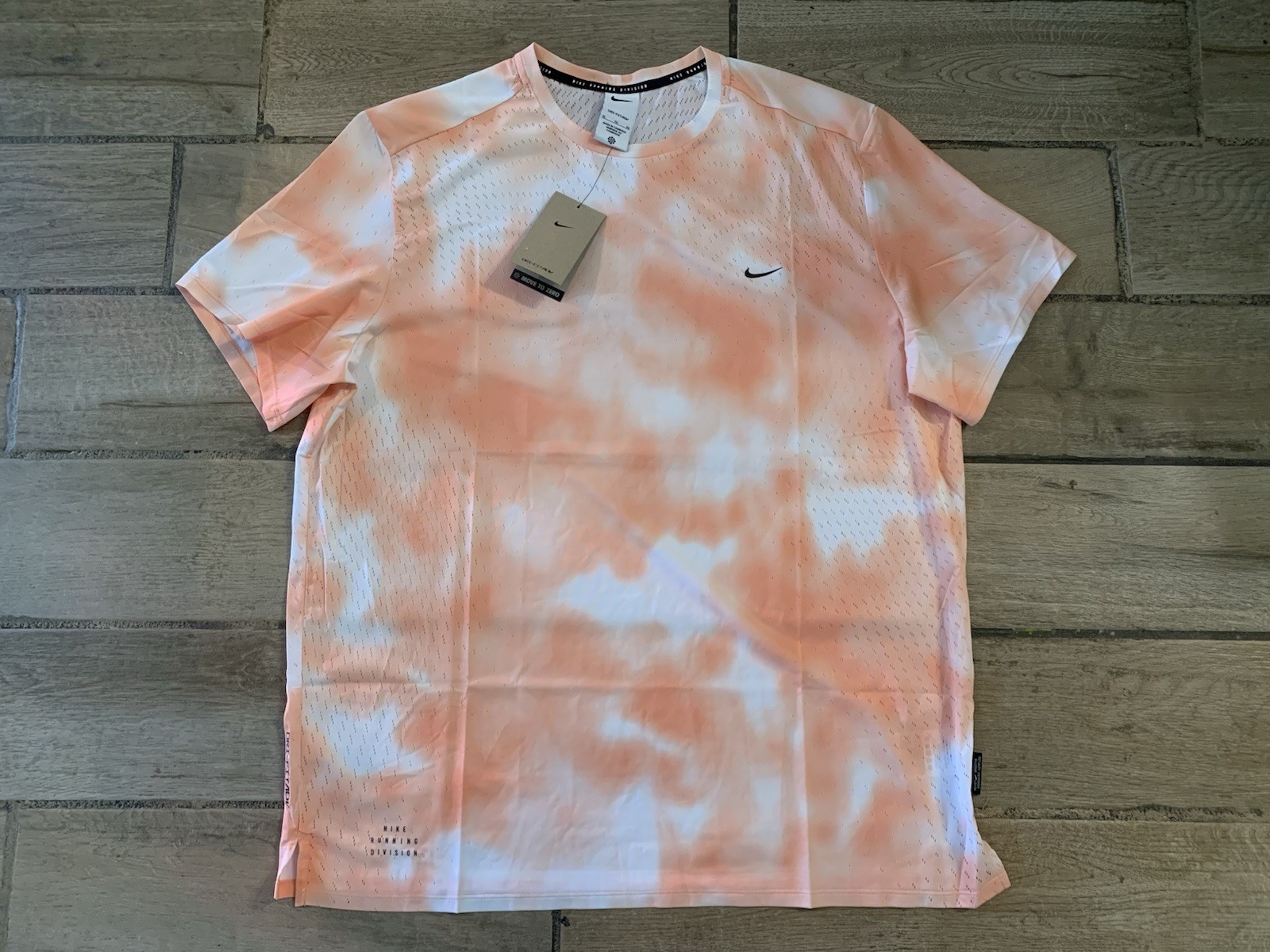 Nike Running Division ADV Breathe Dri Fit Running Shirt Orange White Sz XL gallery