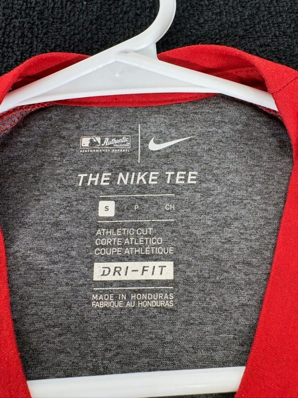 Nike Red Sox Gray and Red Raglan Long Sleeve Shirt 2289 gallery